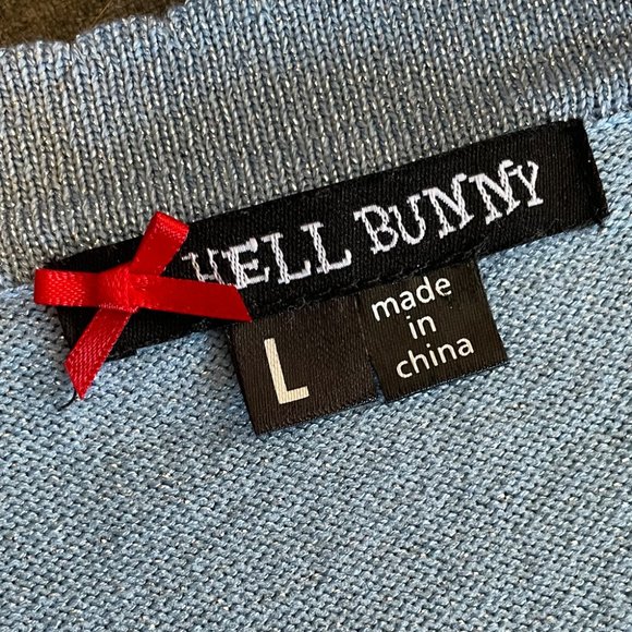 Hell Bunny Blue Sparkle Shimmy Shimmy Angette Top - Picture 4 of 4